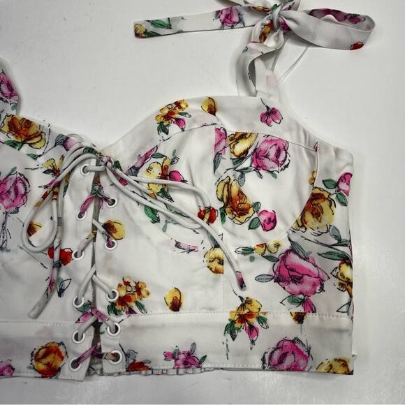 Wayf Seanna floral crop top white - Medium - Picture 3 of 11